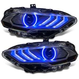 Ford Mustang Headlight Assembly - ORACLE Lighting - Black Series - Dynamic ColorSHIFT - `18-`23